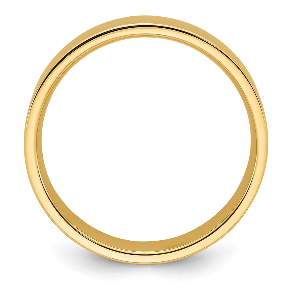 14k Yellow Gold 7mm Standard Weight Flat Comfort Fit Wedding Band Size 4.5