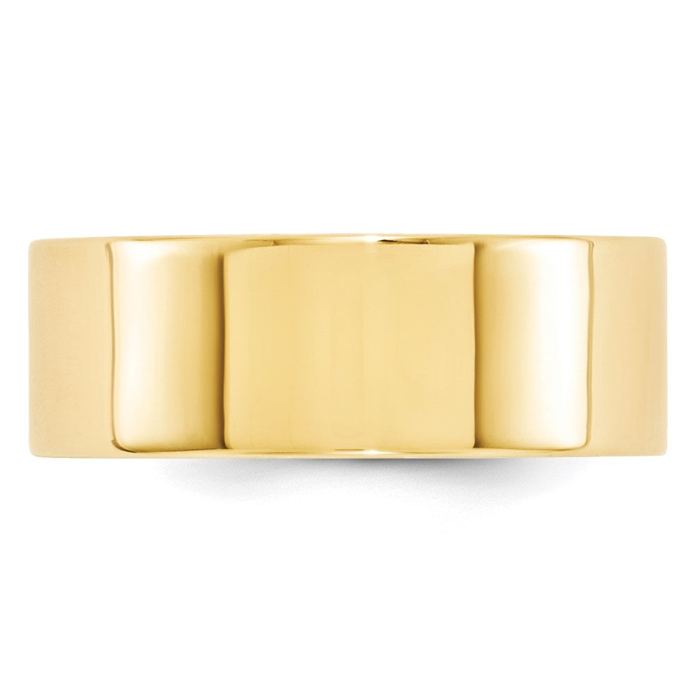 14k Yellow Gold 8mm Standard Weight Flat Comfort Fit Wedding Band Size 13