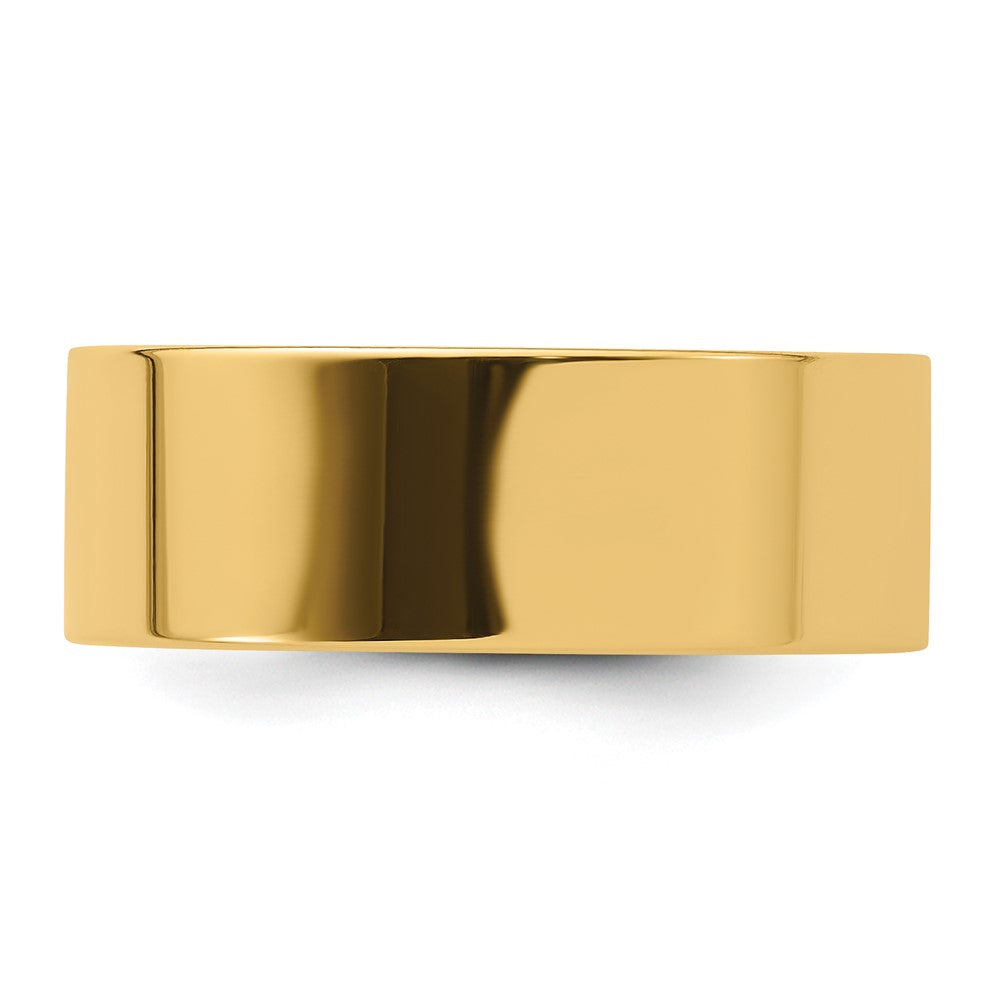 14k Yellow Gold 8mm Standard Weight Flat Comfort Fit Wedding Band Size 13