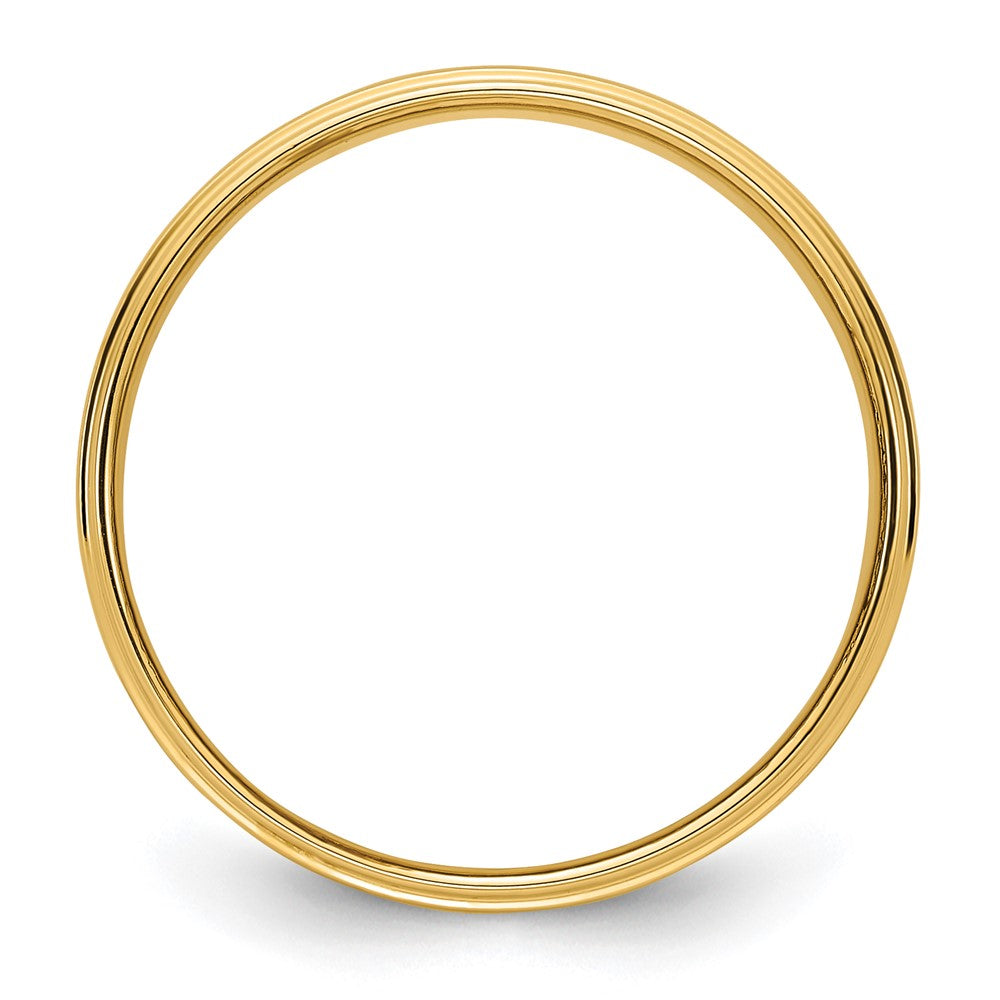 14k Yellow Gold 6mm Flat with Step Edge Wedding Band Size 13.5