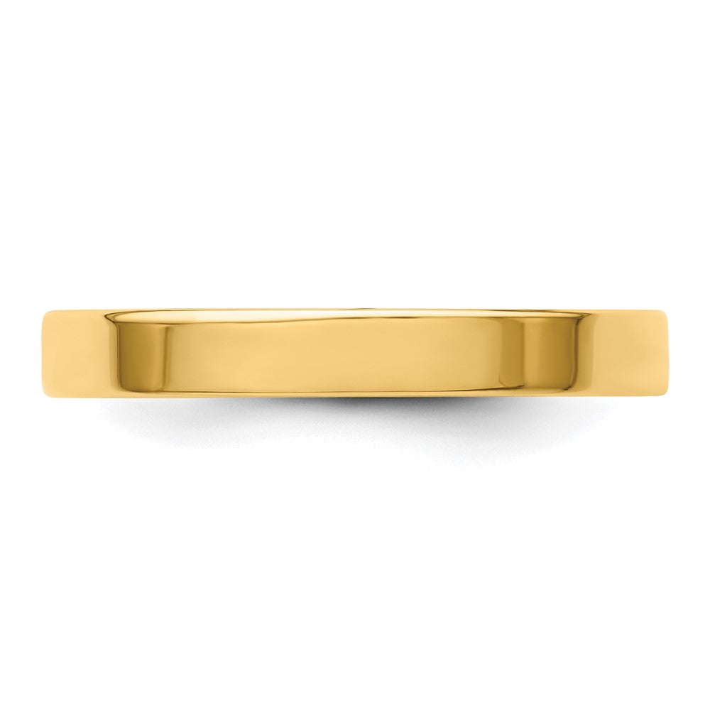 14k Yellow Gold 3mm Lightweight Flat Wedding Band Size 4.5