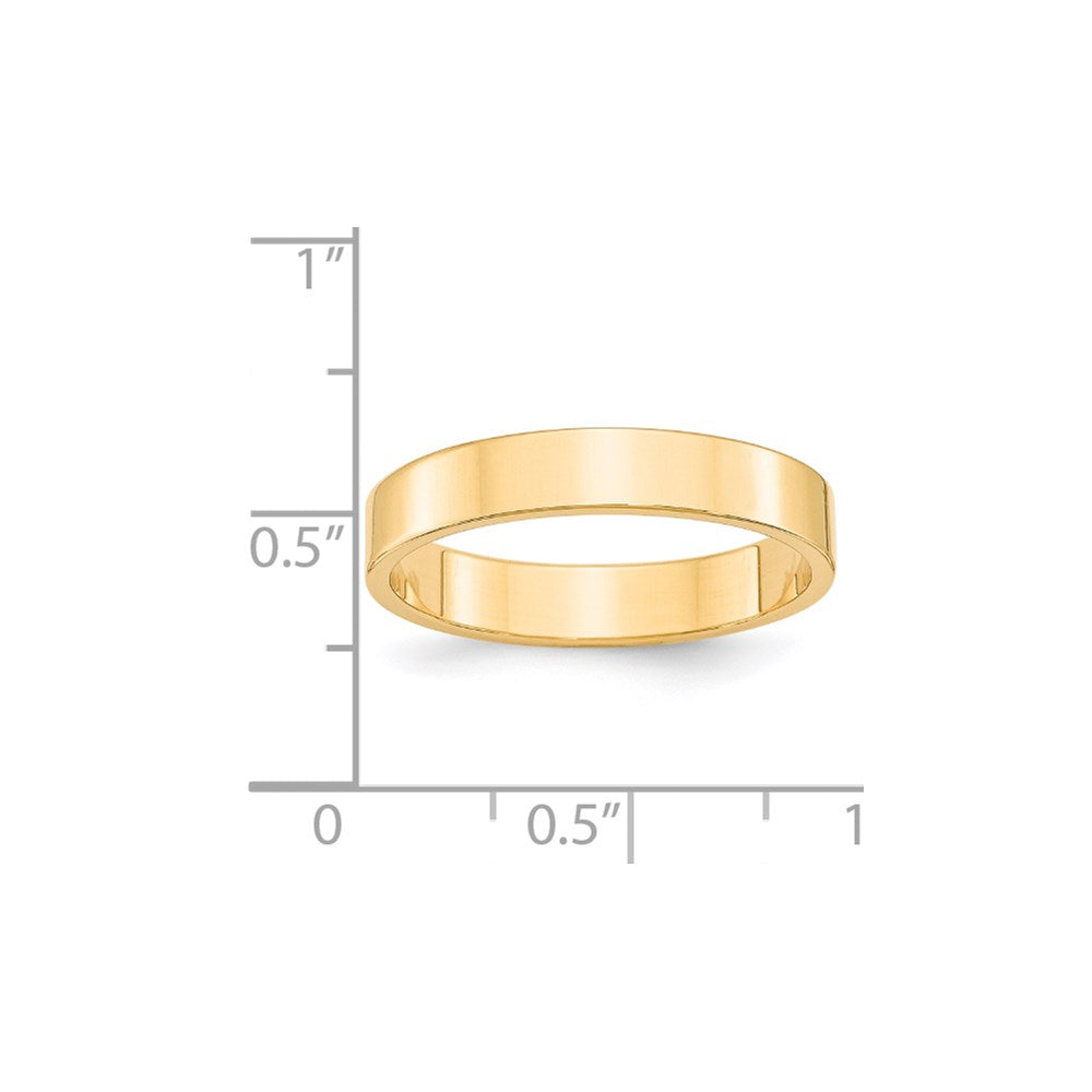 14k Yellow Gold 4mm Lightweight Flat Wedding Band Size 9