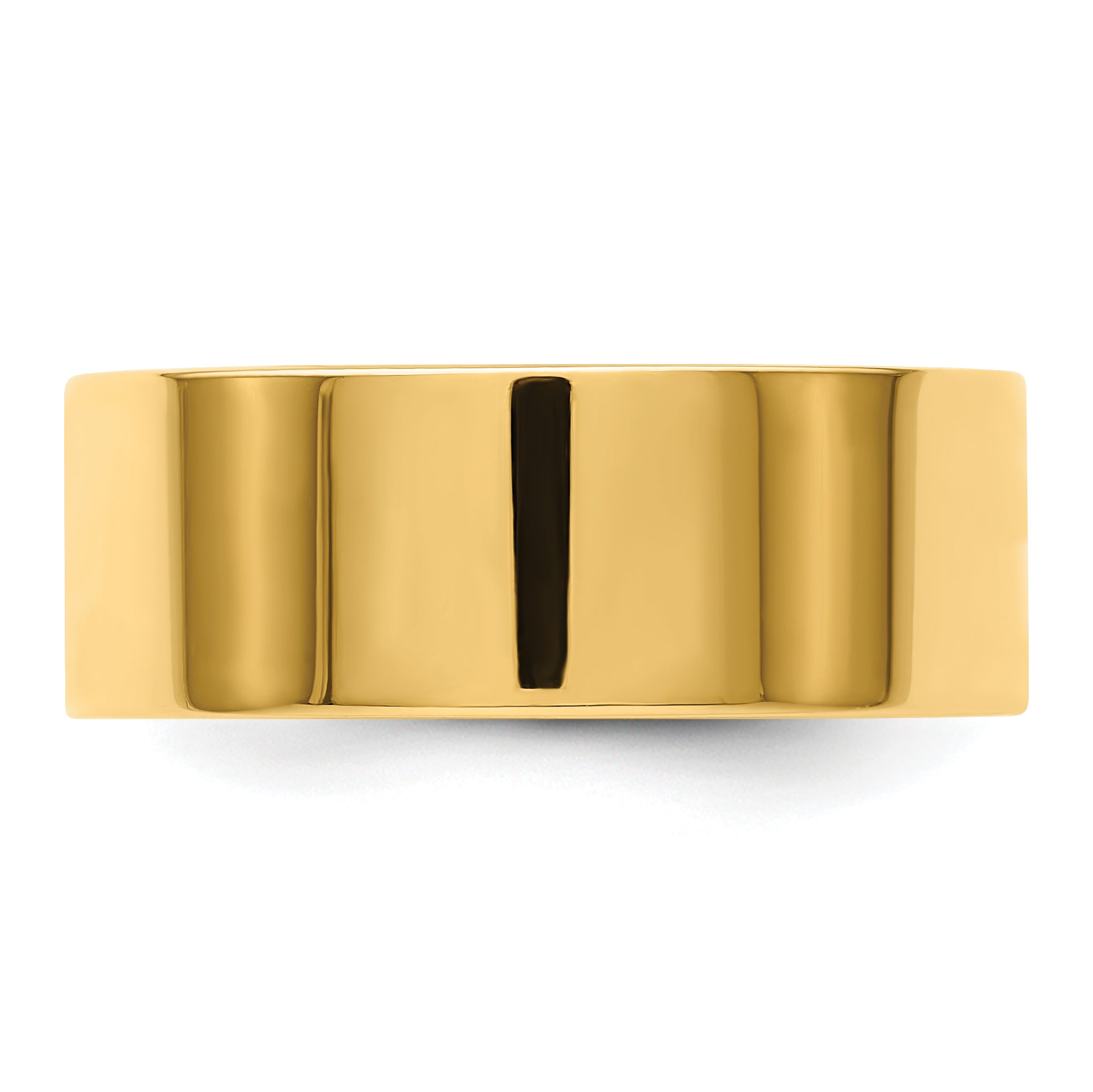 14k Yellow Gold 8mm Lightweight Flat Wedding Band Size 7