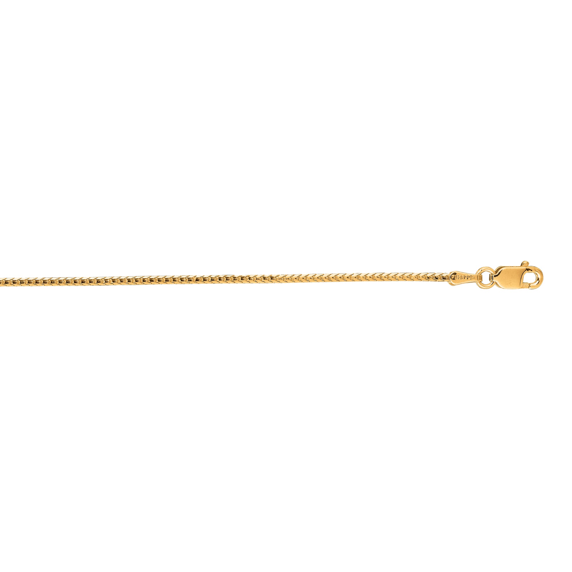 14K Yellow Gold 1.2mm Franco 24" Chain with Lobster Lock