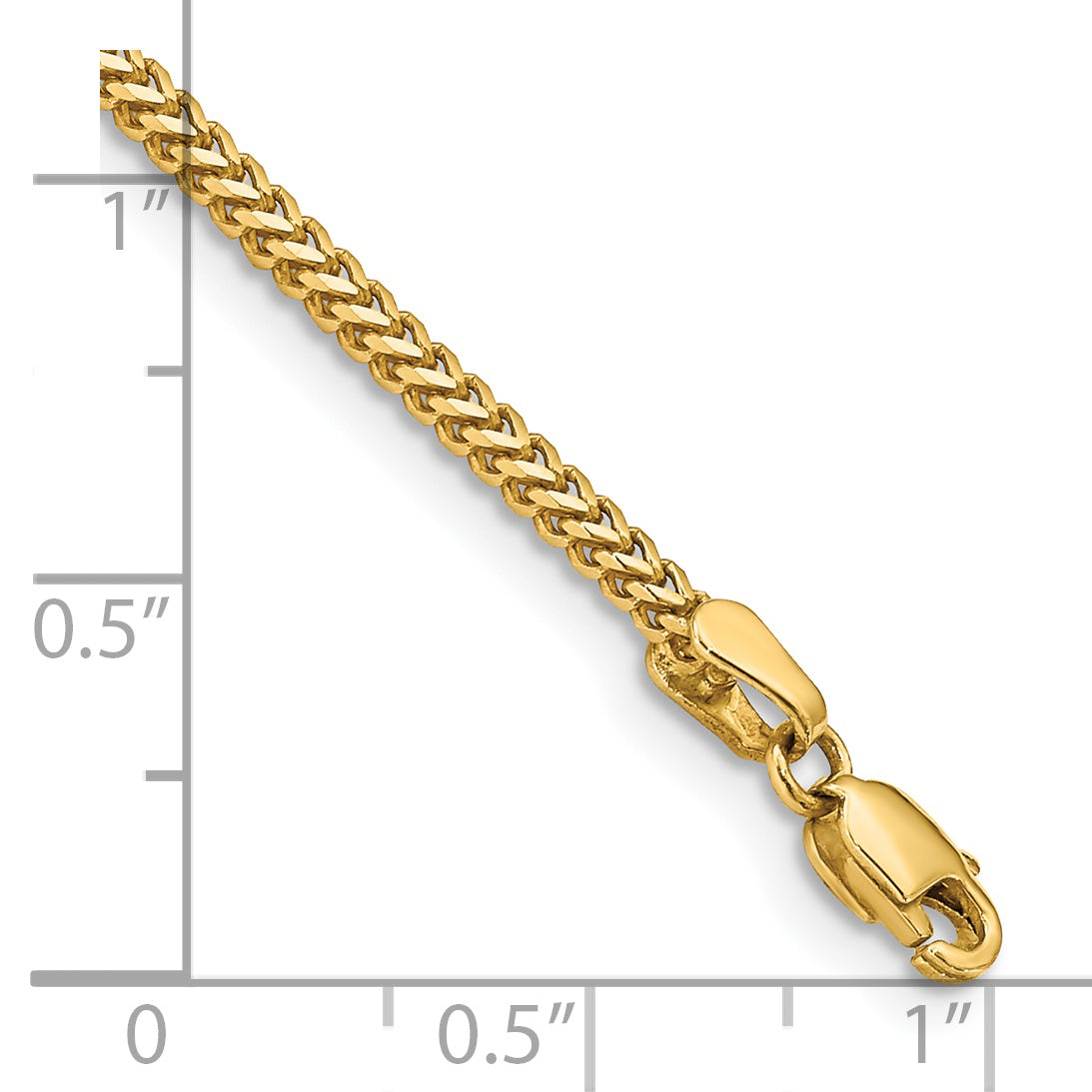 14K 8 Inch 1.5Mm Franco With Lobster Clasp Bracelet