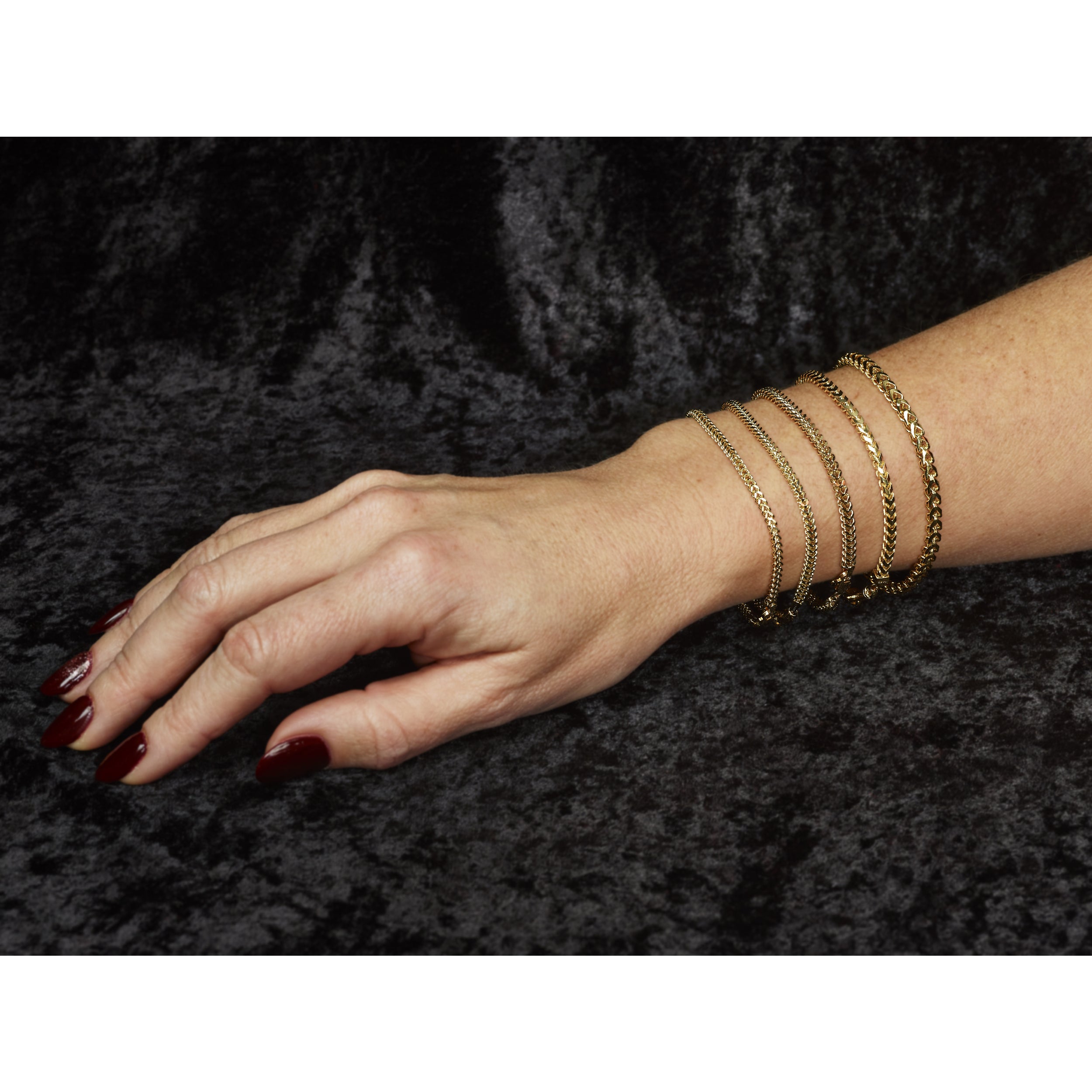 14K 8 inch 3mm Franco with Fancy Lobster Clasp Bracelet