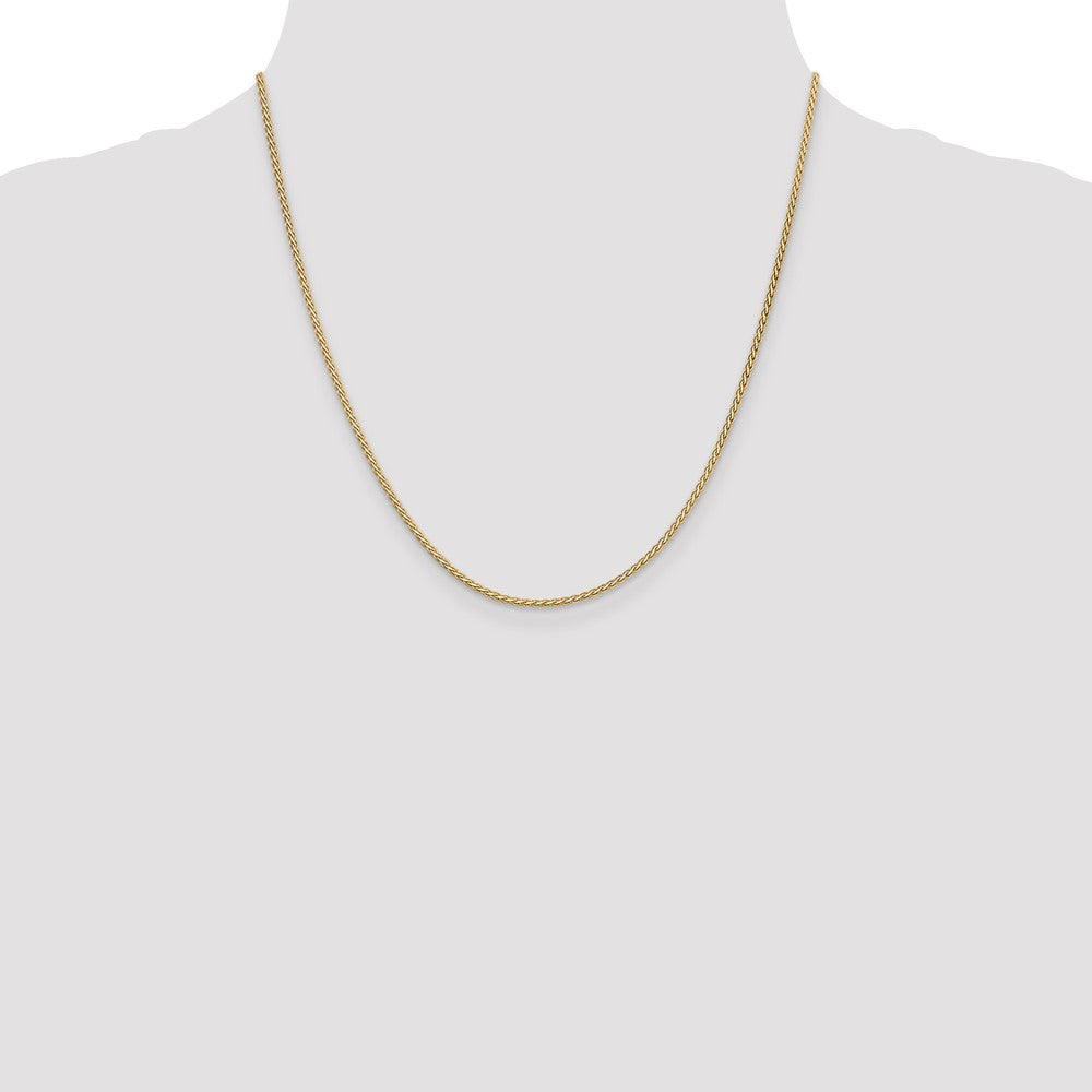 14K 20 inch 1.9mm Flat Wheat with Lobster Clasp Chain