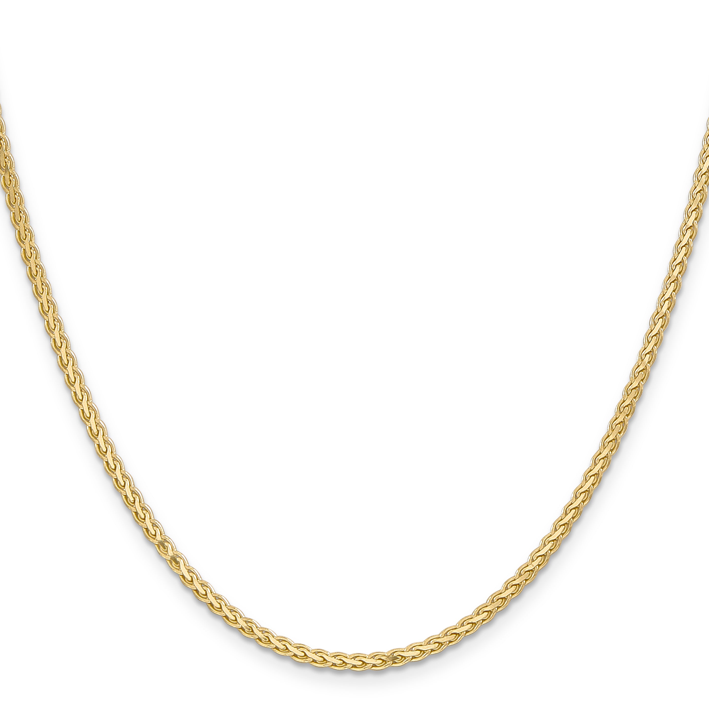 14K 20 Inch 2.4Mm Flat Wheat With Lobster Clasp Chain