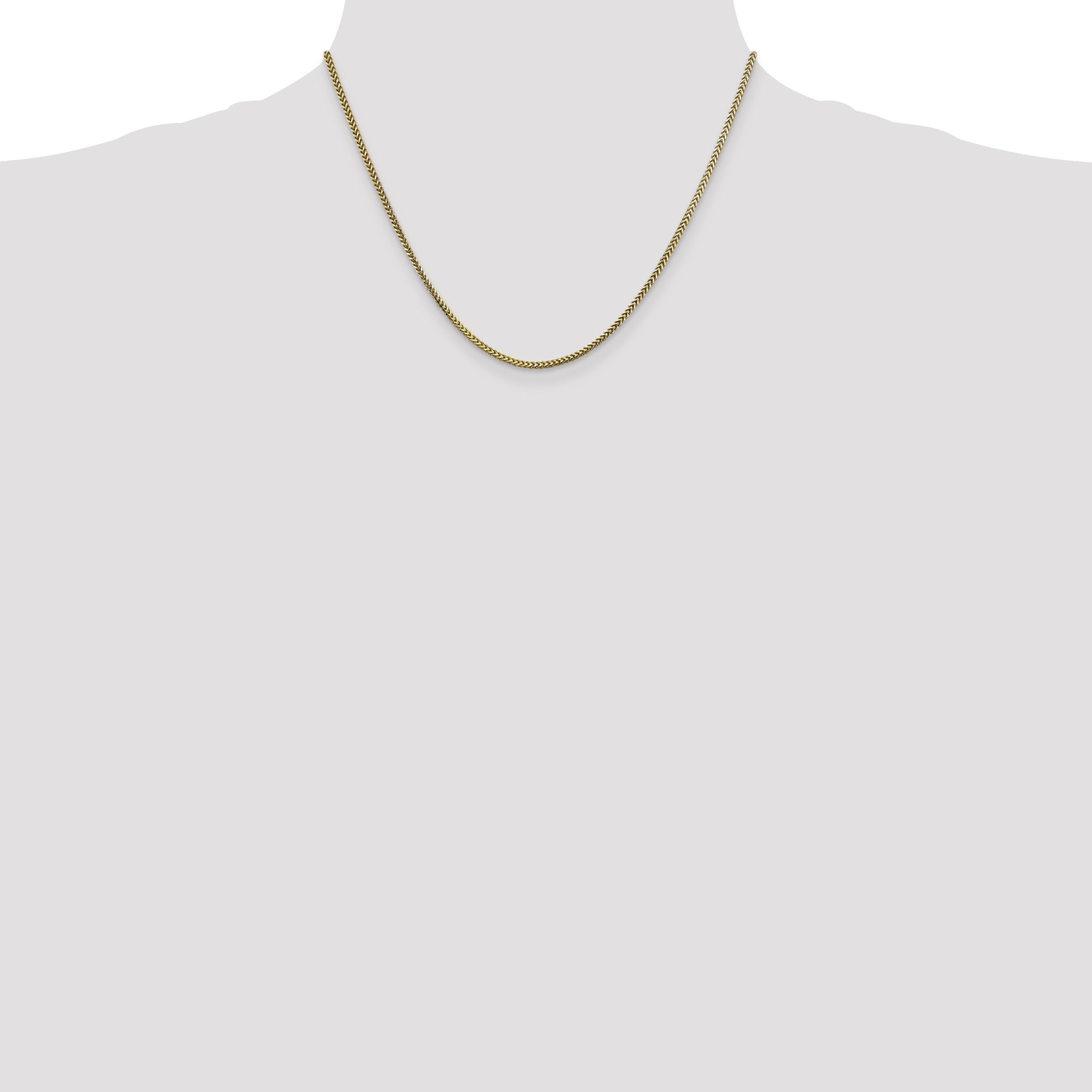 10KT Hollow Yellow Gold 5.5 MM Franco Link Chain