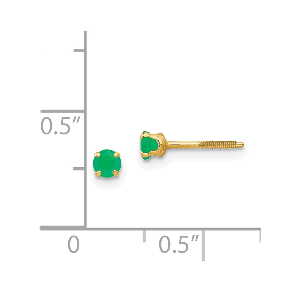 14k Madi K 3mm Emerald Earrings