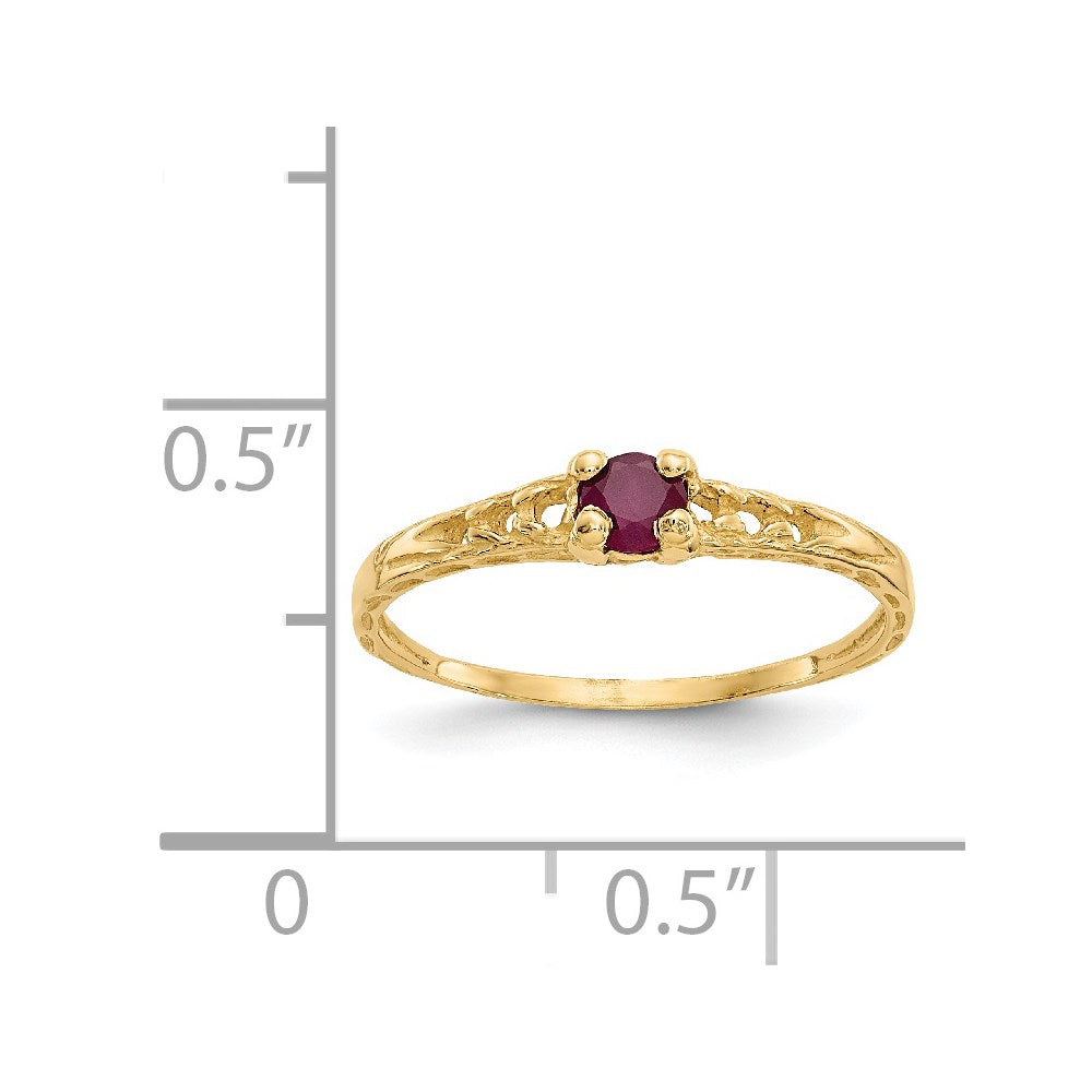 14k Madi K 3mm Ruby Birthstone Baby Ring