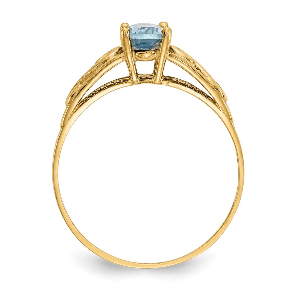 14k Madi K Synthetic Aquamarine Ring