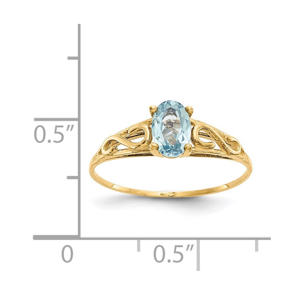 14k Madi K Synthetic Aquamarine Ring