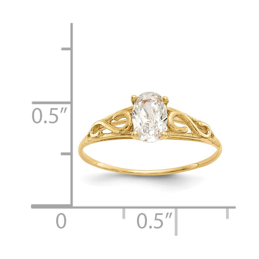 14k Madi K Synthetic White Spinel Ring