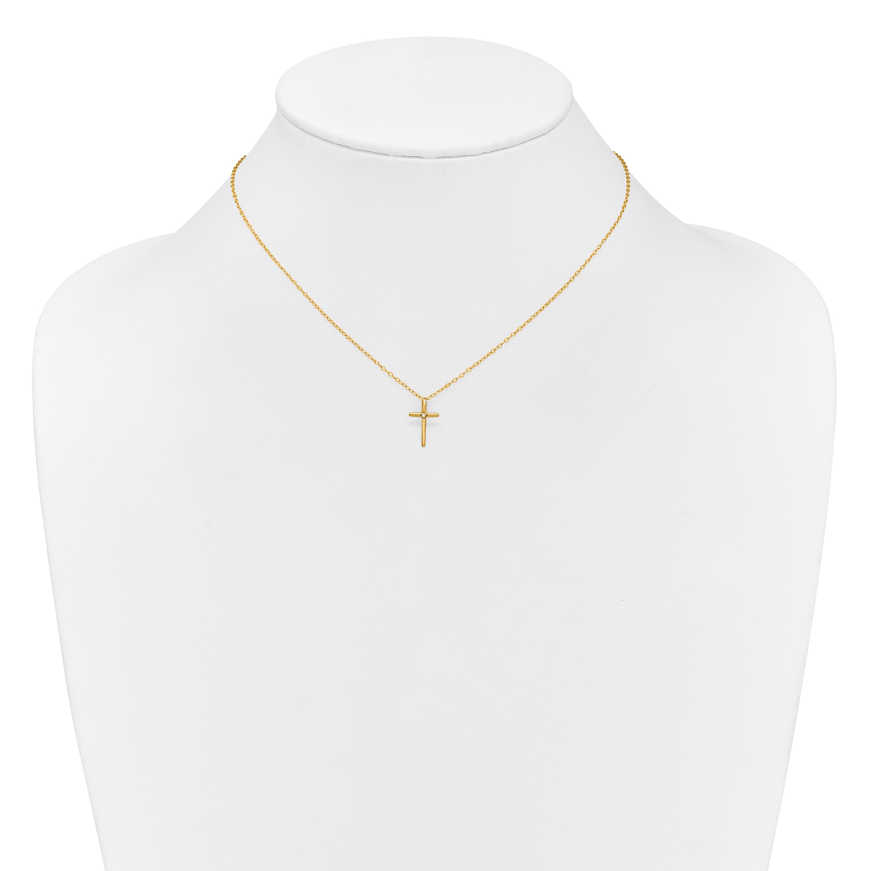 14k Madi K .01ct Diamond Cross Necklace