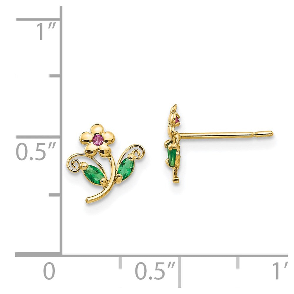 14k Madi K CZ Children's Flower Post Earrings