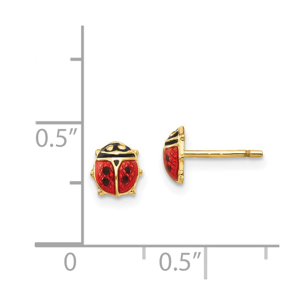 14K Madi K Enamel Ladybug Post Earrings