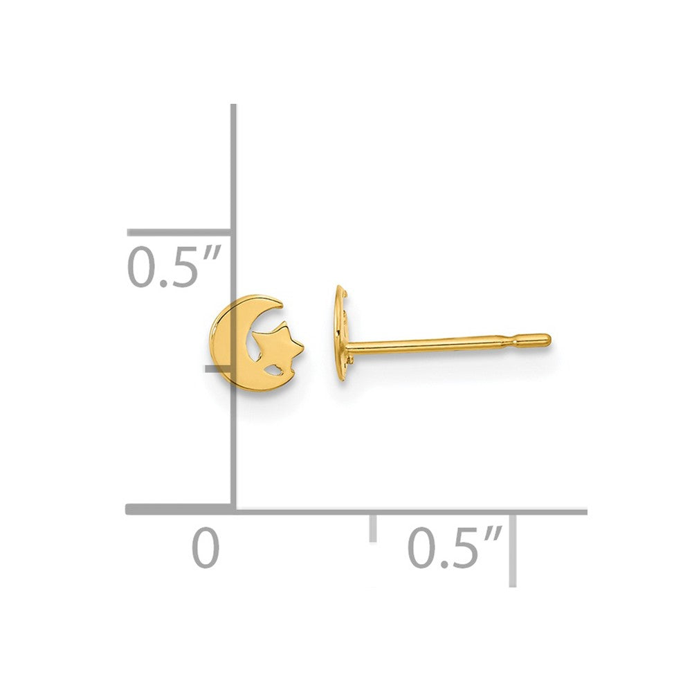 14k Madi K Kids Star and Moon Post Earrings