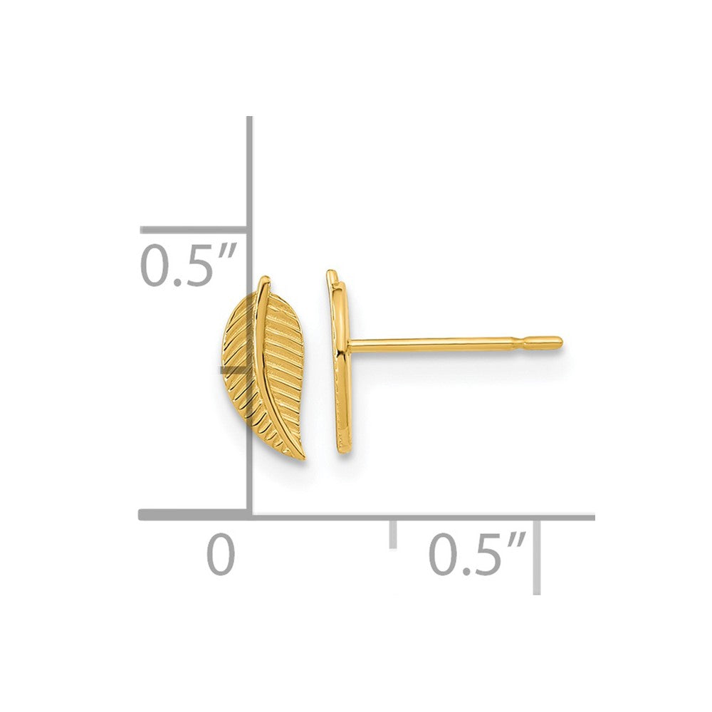 14k Madi K Kids Leaf Post Earrings
