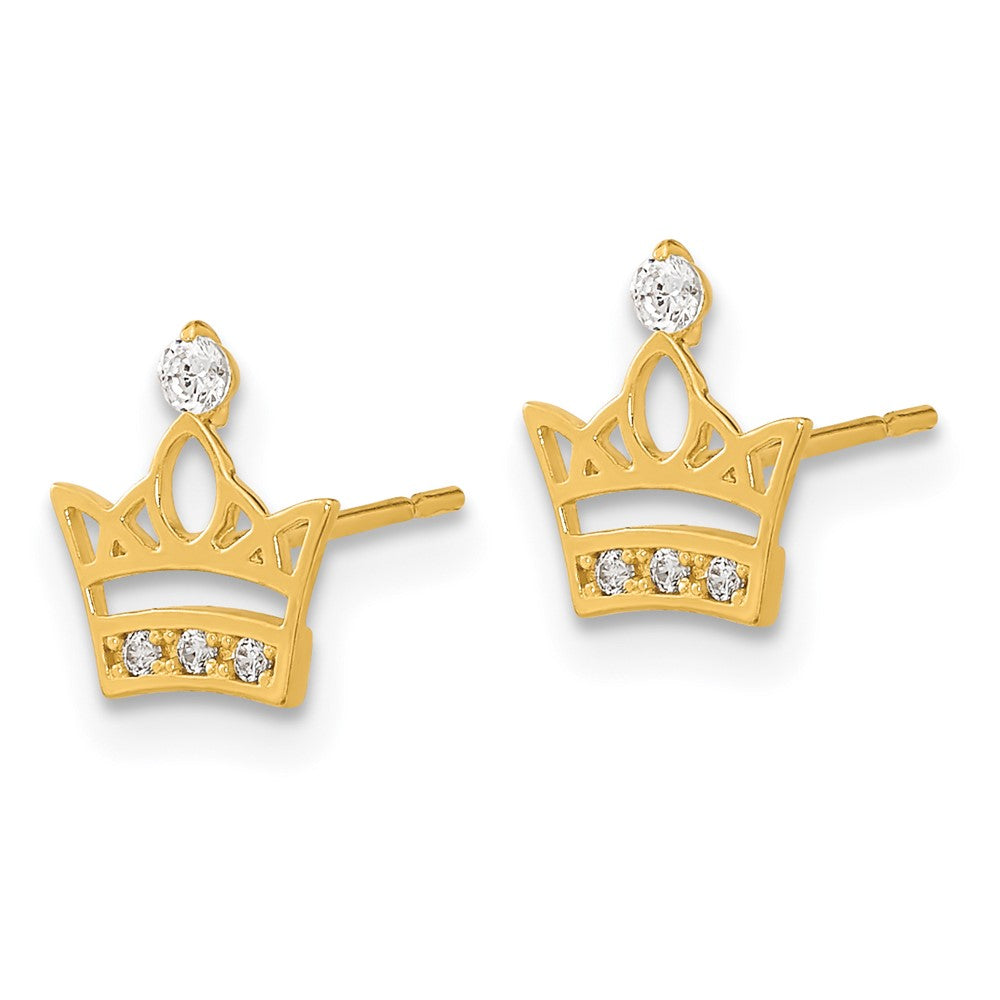 14k Madi K Kids CZ Crown Post Earrings