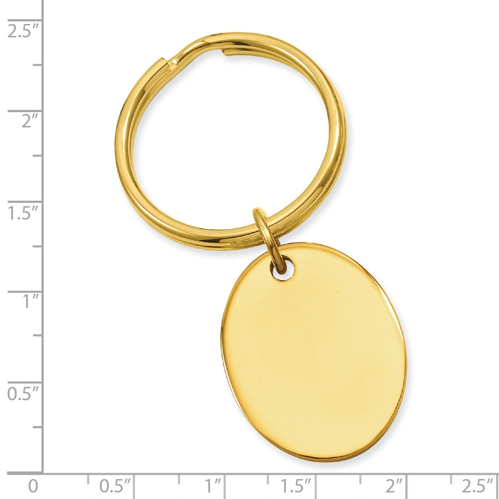 Gold-plated Kelly Waters Polished Oval Key Ring