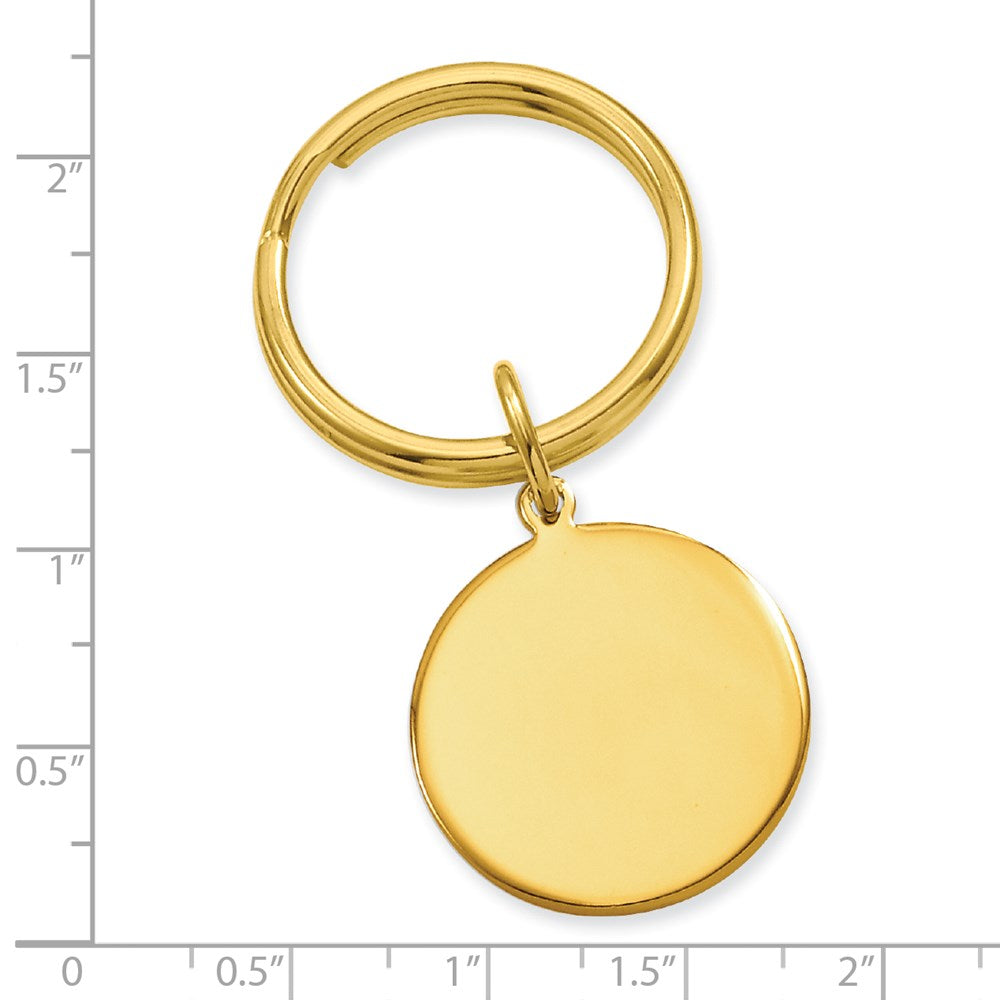 Gold-plated Kelly Waters Polished Round Key Ring