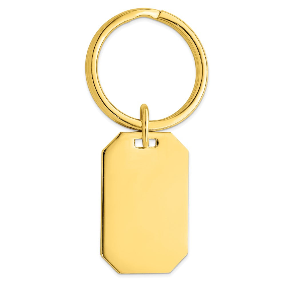 Gold-plated Kelly Waters Polished Rectangle Key Ring
