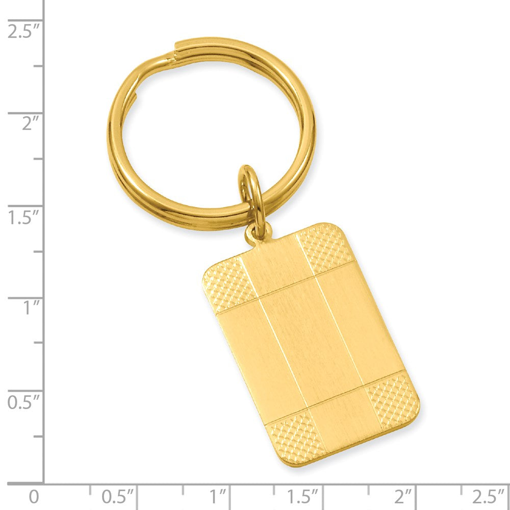 Gold-plated Kelly Waters Satin Patterned Corner Key Ring