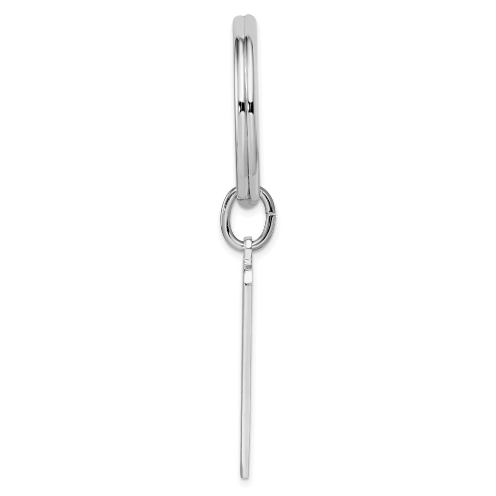Rhodium-plated Kelly Waters Satin Patterned Corner Key Ring