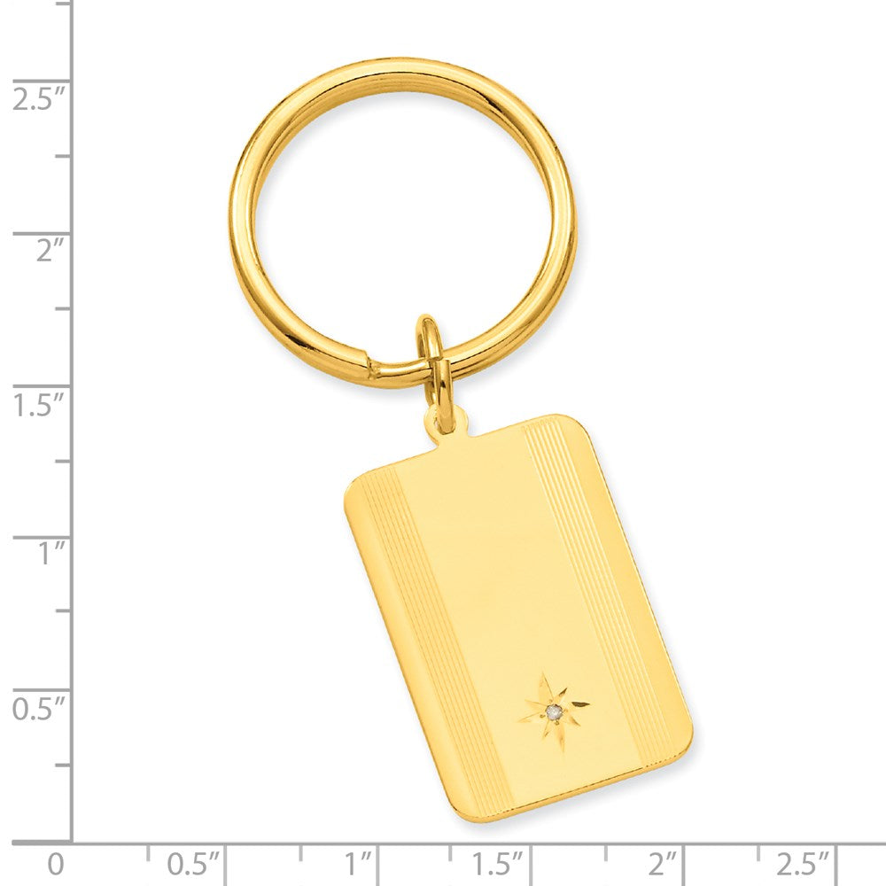 Gold-plated Kelly Waters Star Cut .001ct. Diamond Key Ring