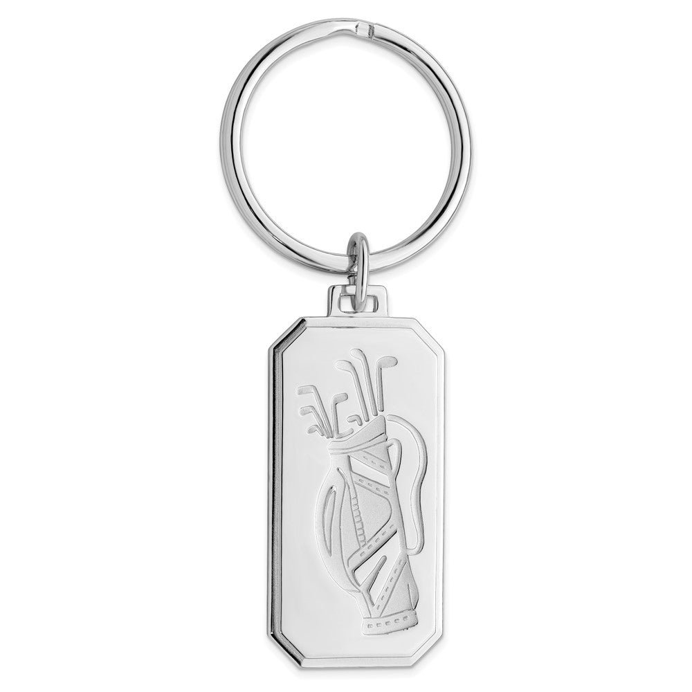Rhodium-plated Kelly Waters Golf Bag Key Ring