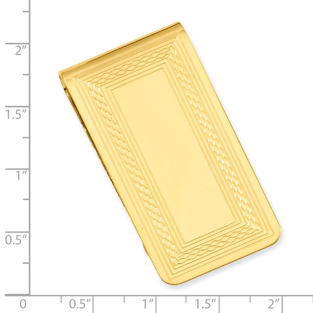 Gold-plated Kelly Waters Patterned Border Money Clip
