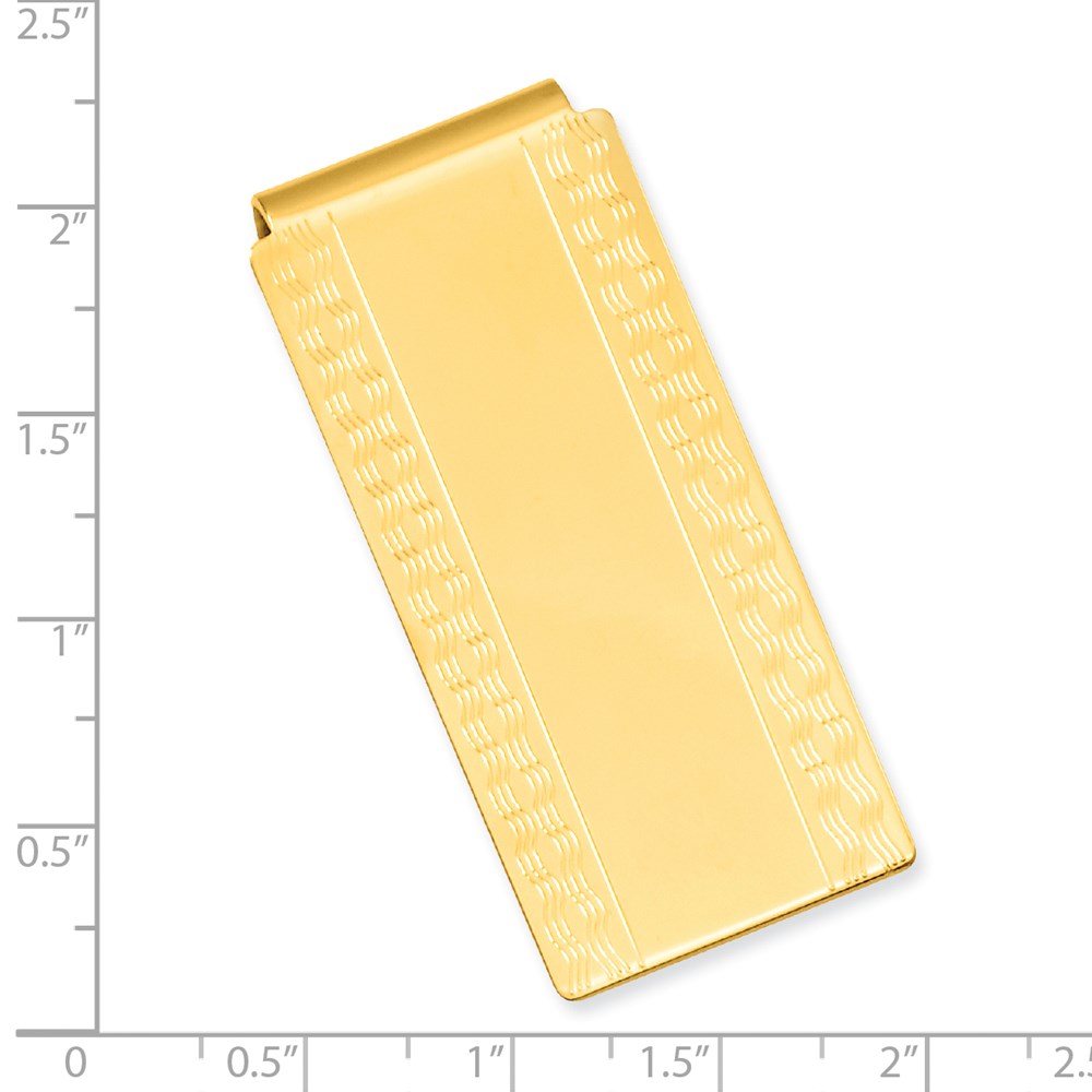 Gold-plated Kelly Waters Patterned Edge Hinged Money Clip