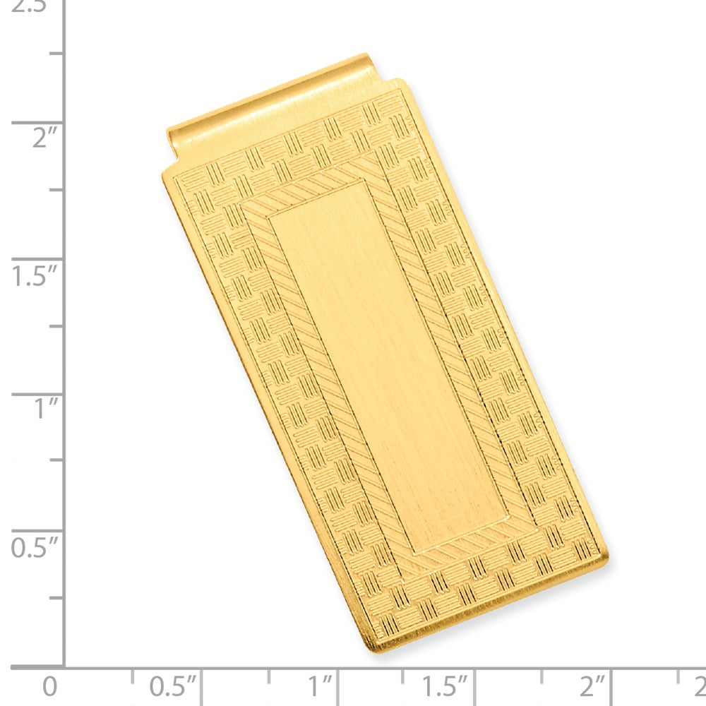 Gold-plated Kelly Waters Checkerboard Hinged Money Clip