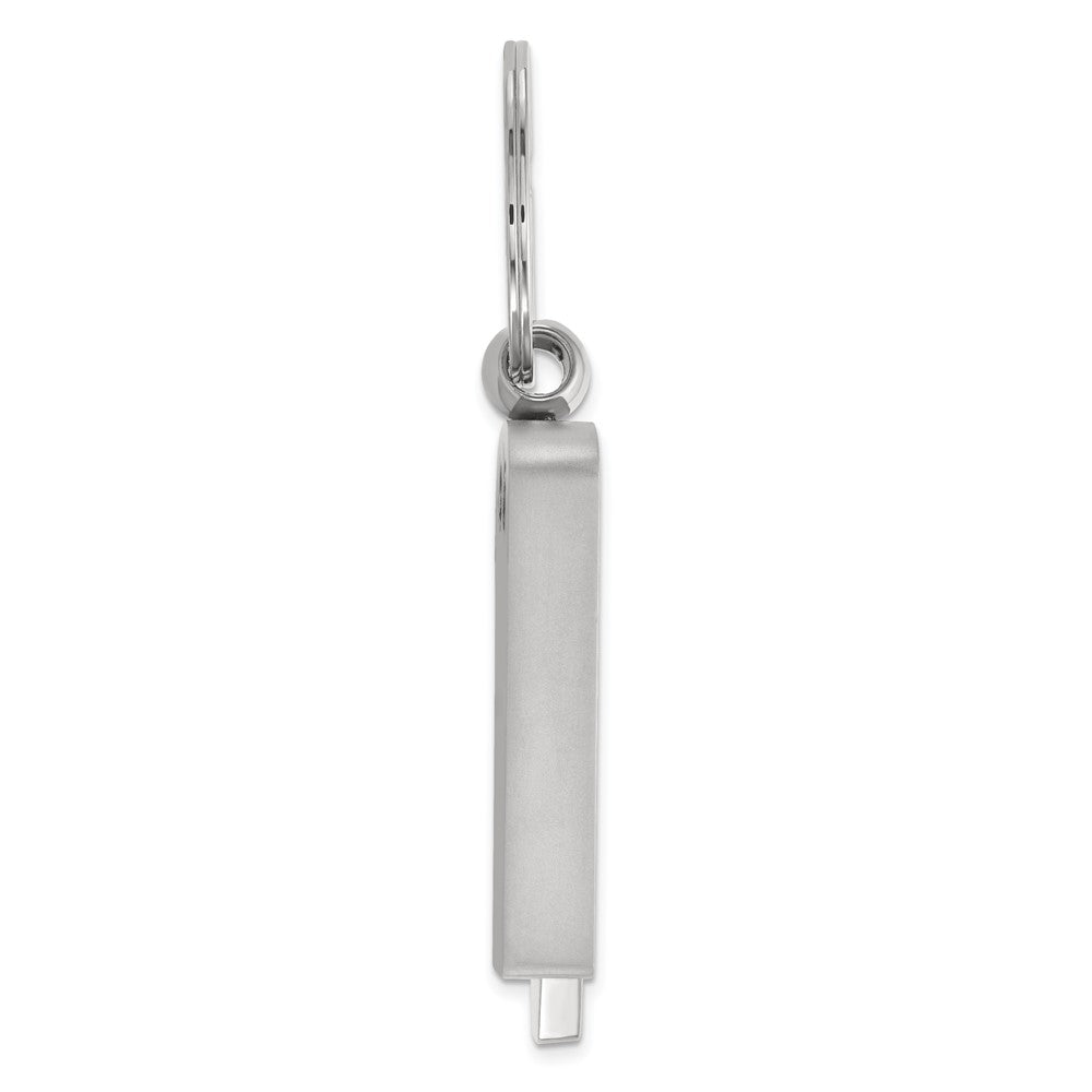Nickel-plated Polished and Satin Golf Divot Repair Key Ring