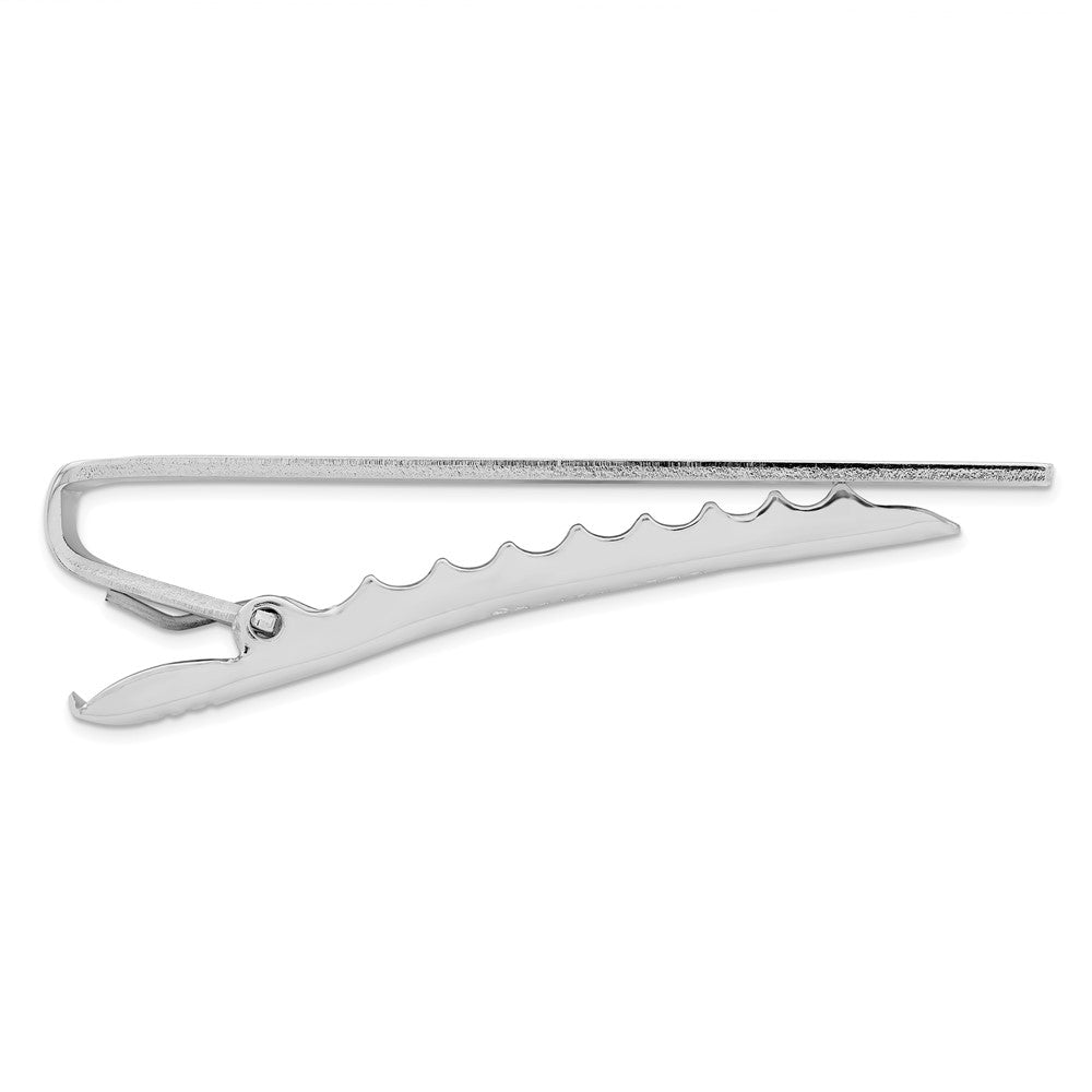 Kelly Waters Rhodium-plated Polished Engravable Tie Bar