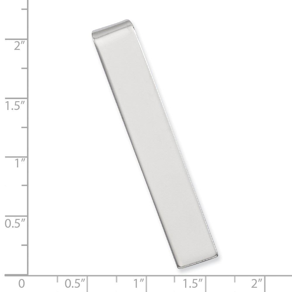 Kelly Waters Rhodium-plated Polished Engravable Tie Bar