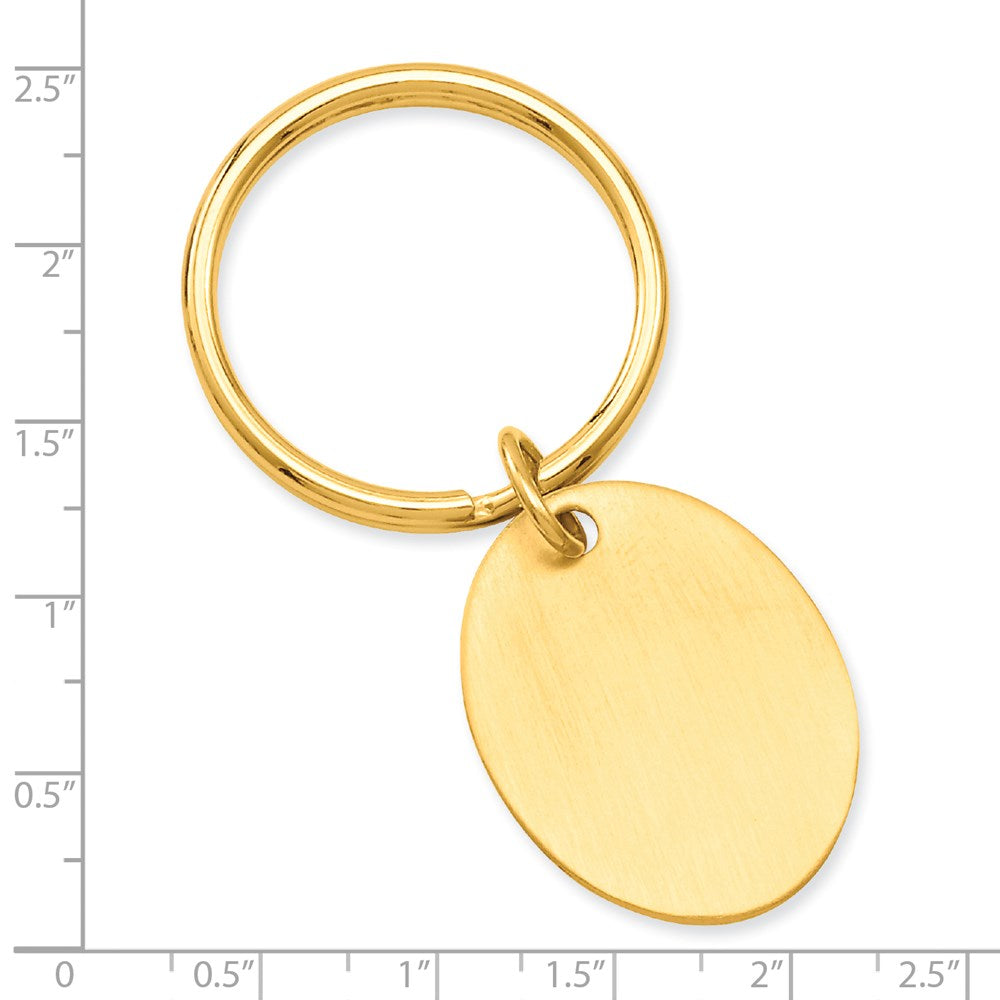 Gold-plated Kelly Waters Satin Oval Key Ring