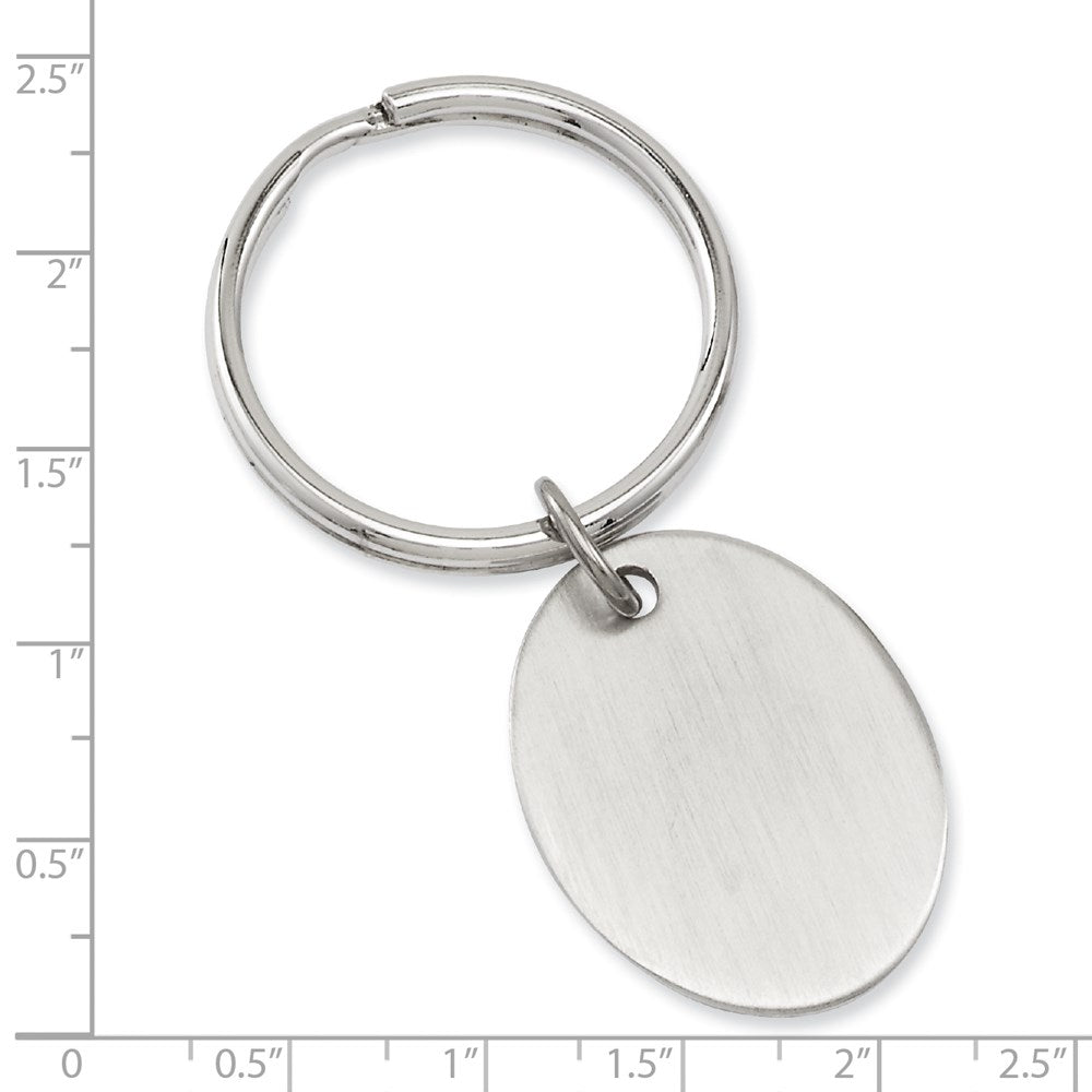 Rhodium-plated Kelly Waters Satin Oval Key Ring