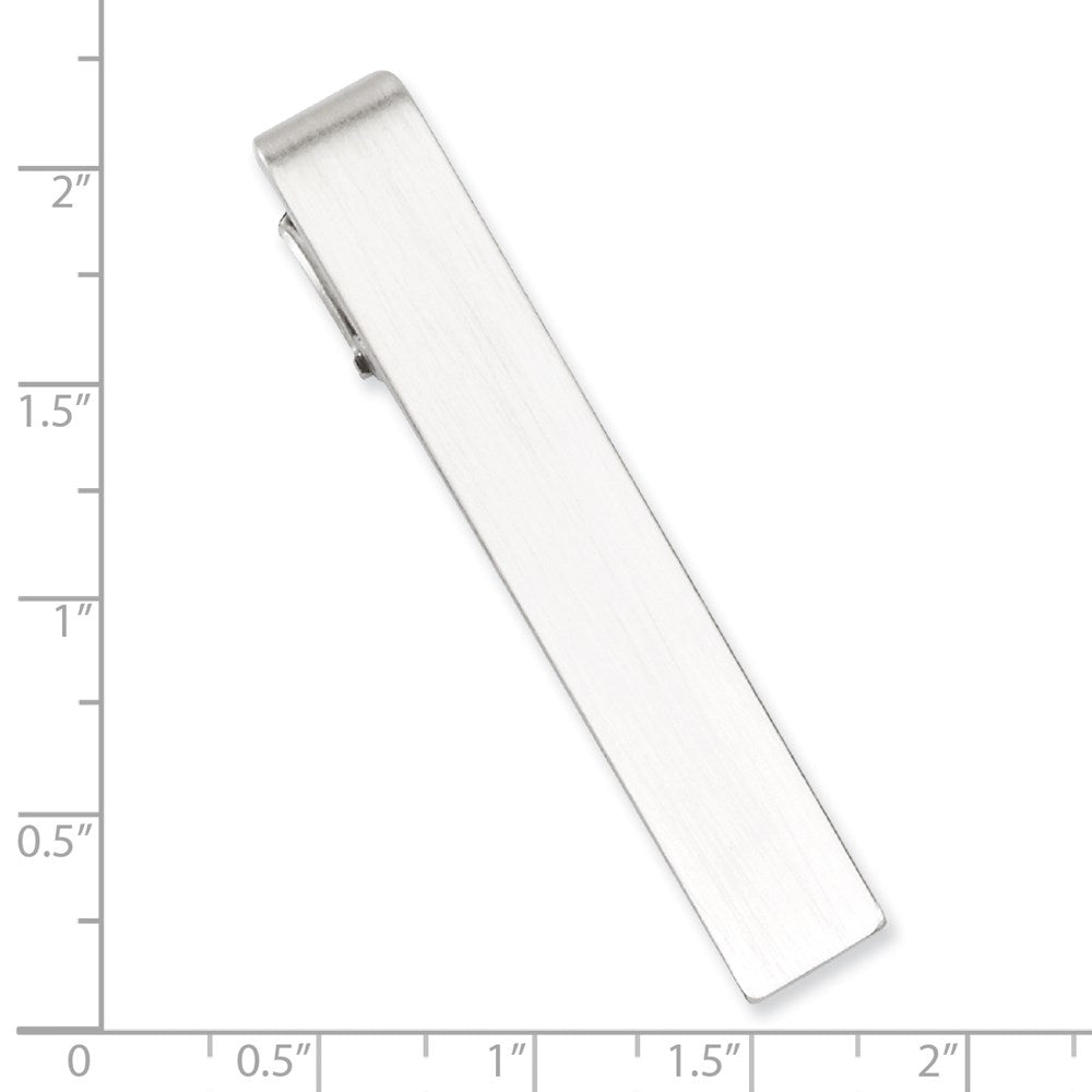 Kelly Waters Rhodium-plated Satin Engravable Tie Bar