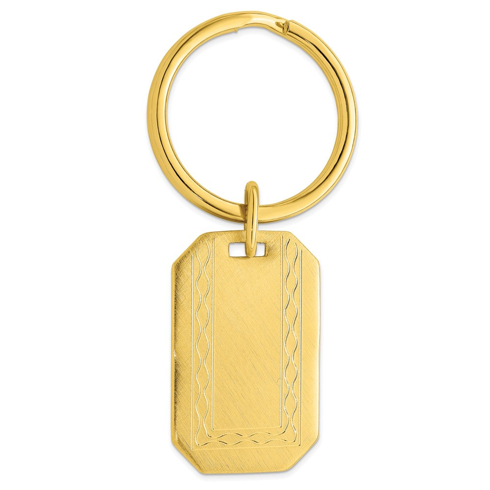 Gold-plated Kelly Waters with Engraveable Area Florentine Key Ring