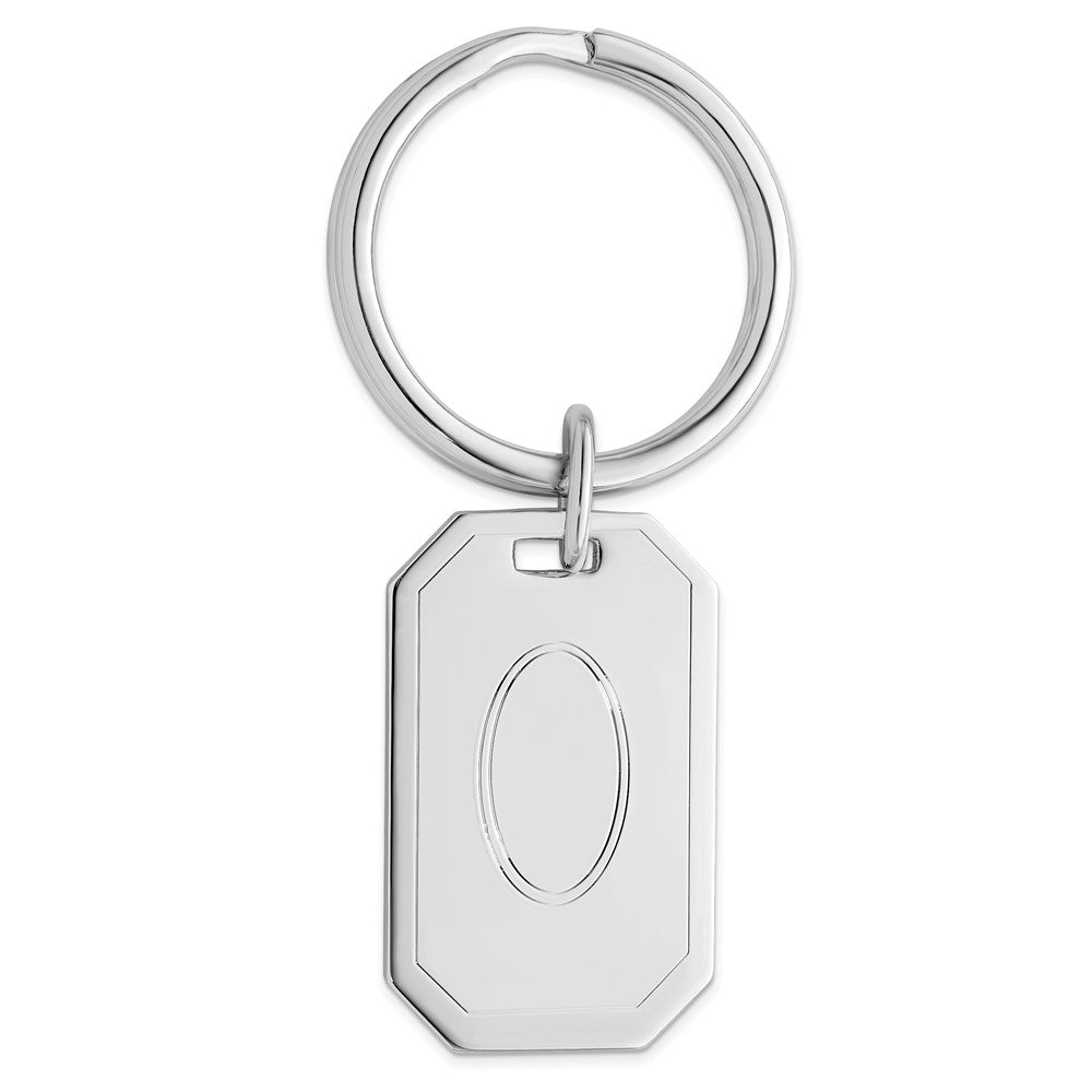 Rhodium-plated Kelly Waters with Engraveable Area Key Ring
