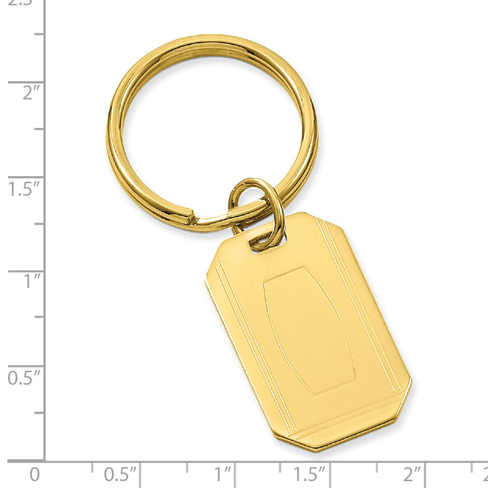 Gold-plated Kelly Waters with Engraveable Area Key Ring