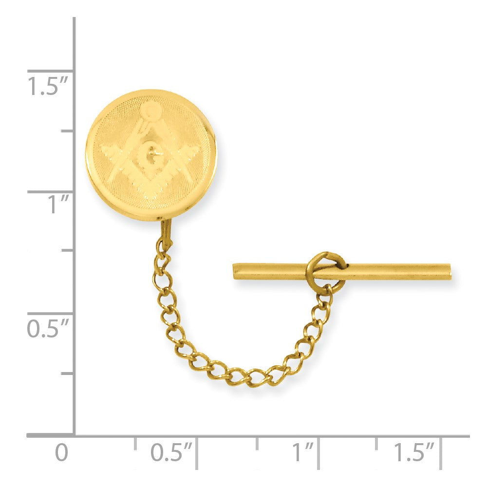 Kelly Waters Gold-plated Masonic Tie Tac with Safety Chain