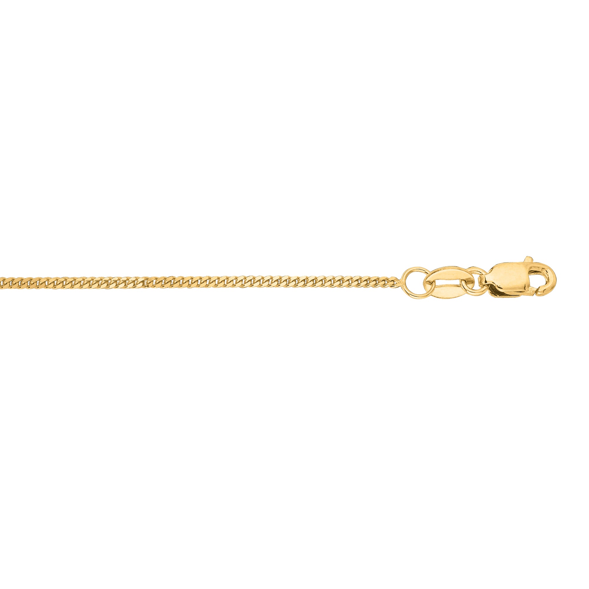 14K Yellow Gold 1mm Gourmette 20" Chain with Lobster Lock