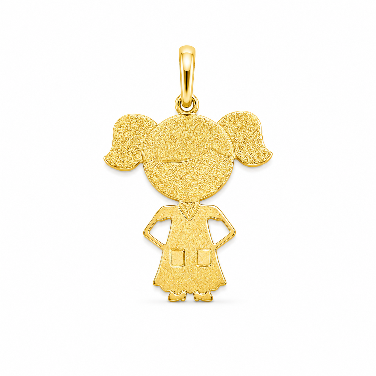 14KT Little Girl Yellow Gold Pendant [A0B6]