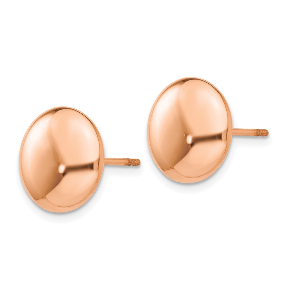 14k Rose Polished 12mm Button Post Earrings