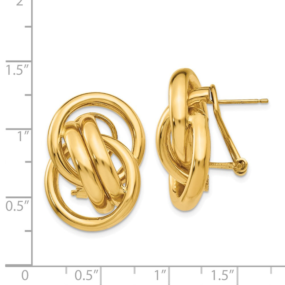 14k Polished Fancy Omega Back Post Earrings