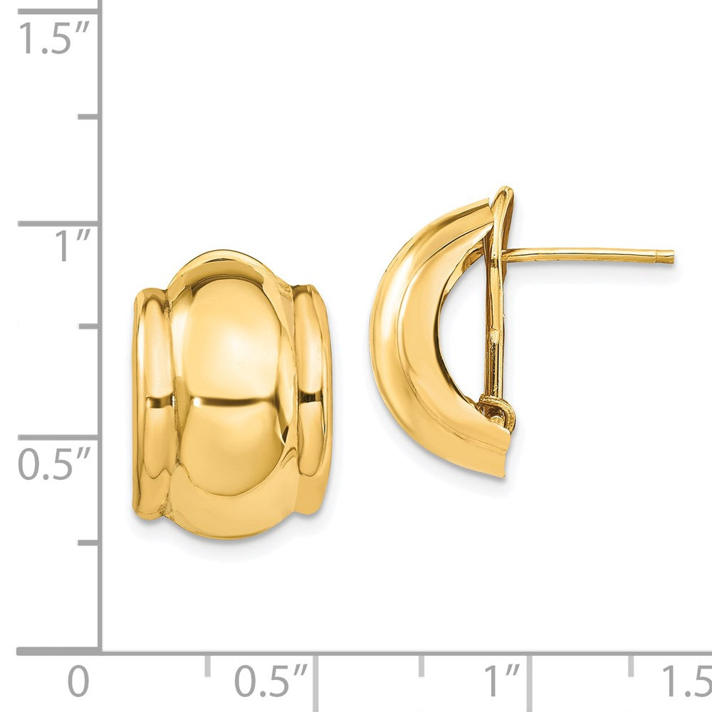 14k Polished Fancy Omega Back Post Earrings