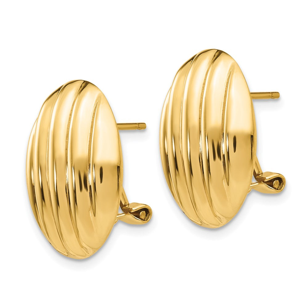 14k Polished Fancy Omega Back Post Earrings